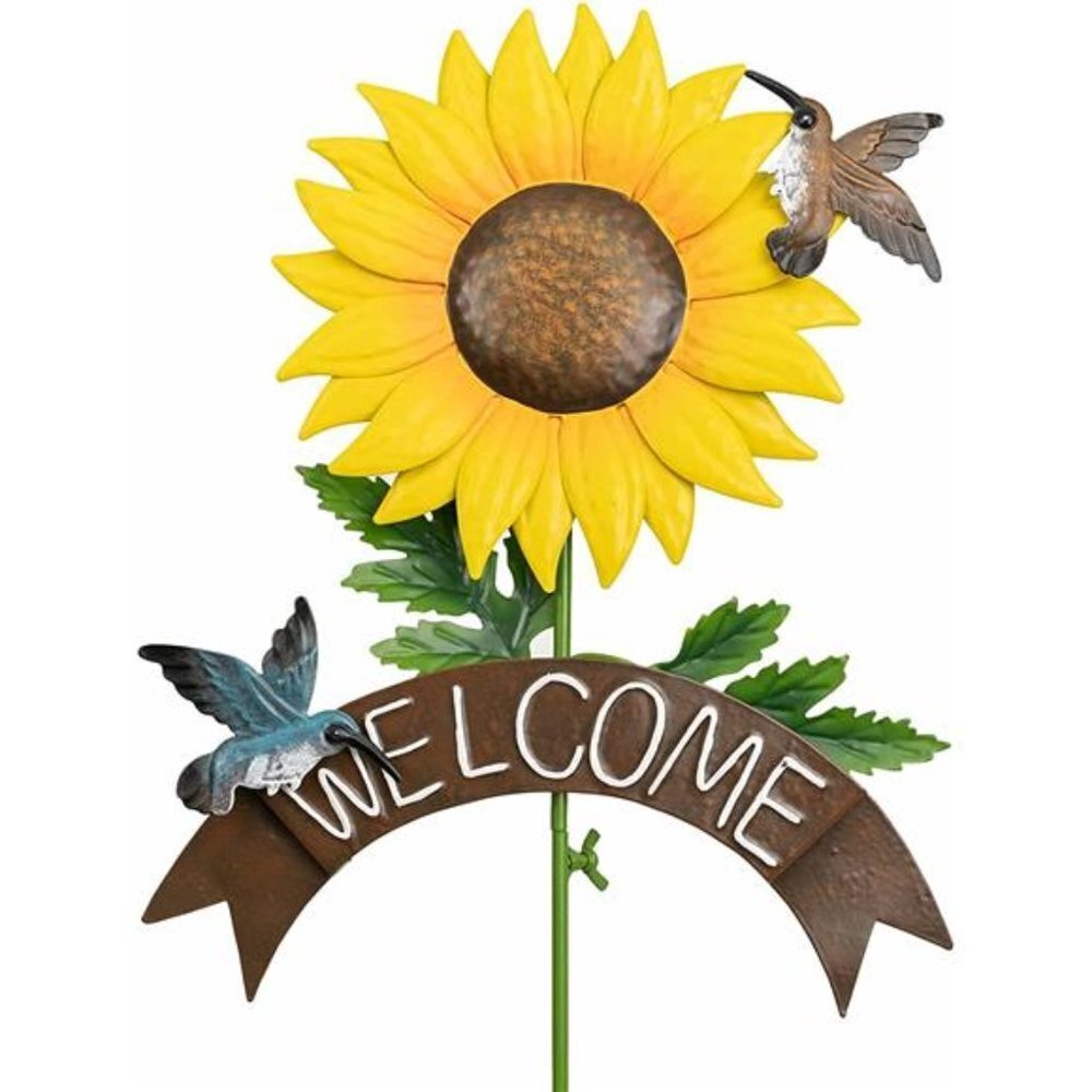 Boho Garden Stakes Metal Sunflower Decor Porch